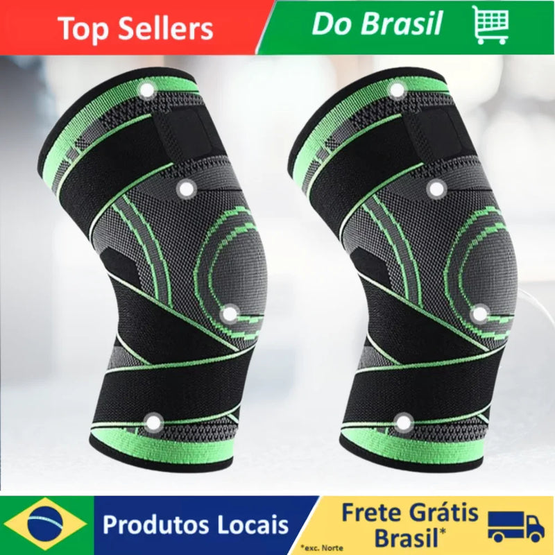 Kit 2 Compression Knee Pad With Adjustable Handles For Running, Workout and Sports Use All Day