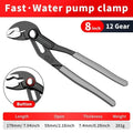 Water Pump Pliers Quick-Release Plumbing Pliers Pipe Wrench Adjustable Water Pipe Clamp Pliers Household Hand Tools Multi-functi