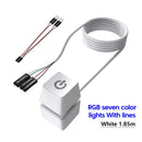 Computer Desktop Switch 1.8m Colorful LED Lights PC Motherboard External Start Power OnOff Button Extension Cable For HomeOffice