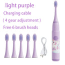 Children Electric Toothbrush Cartoon Kids With Replacement Head Ultrasonic  IPX7 Waterproof Rechargeable Sonic Toothbrush