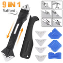 5 in 1 Metal Head Shovel Glue Tool Kit: Silicone Spatula, Caulk Remover, Grout Removal, Sealant Finishing & Corner Scrap