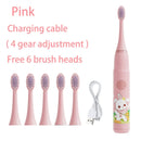Children Electric Toothbrush Cartoon Kids With Replacement Head Ultrasonic  IPX7 Waterproof Rechargeable Sonic Toothbrush