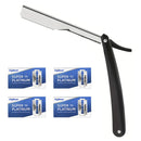 Professional Manual Shaver Straight Edge Stainless Steel Sharp Barber Razor Folding Shaving Beard Cutter with 1/10/20 pcs Blades