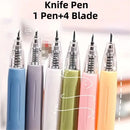 1+4PCS/5PCS Pen Knife Mini Pressing Engraving Pen Ins Mini Account Sticker Art Knife Paper Art Knife Pen Cutting Paper Knife