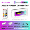 METALFISH ARGB Fan HUB Splitter With 4Pin PWM For Computer Cooling SYNC CPU Radiator 5V 3Pin LED Light Strip Remote Controller