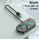 7 Ports USB 3.0 HUB USB Docking Station USB Splitter Adapter 5Gbps High Speed Transmission PD Power Supply For Laptop Computer