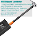 M6 Locking Air Chuck With Air Hose, Standard Tire Valve Fine Thread, Inflation Hose Adapter