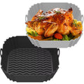 Silicone Air Fryer Pot Tray Food Safe Reusable Square BBQ Barbecue Pad Plate Airfryer Oven Baking Mold Basket Pan for Kitchen
