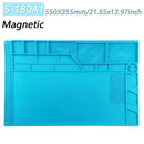 Magnetic Mat Silicone Repair Mat Circuit Board Soldering Pad Heat Resistant 932°F Anti-Static For Soldering Iron Phone Repair