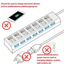 High Speed 4/7 Ports USB HUB 2.0 Adapter Expander Multi USB Splitter Multiple Extender with LED Lamp Switch for PC Laptop
