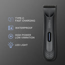 Electric Groin Hair Trimmer for Men,Body Groomer & Pubic Waterproof Hair Trimmer,Replaceable Ceramic Blade