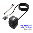 Computer Desktop Switch 1.8m Colorful LED Lights PC Motherboard External Start Power OnOff Button Extension Cable For HomeOffice