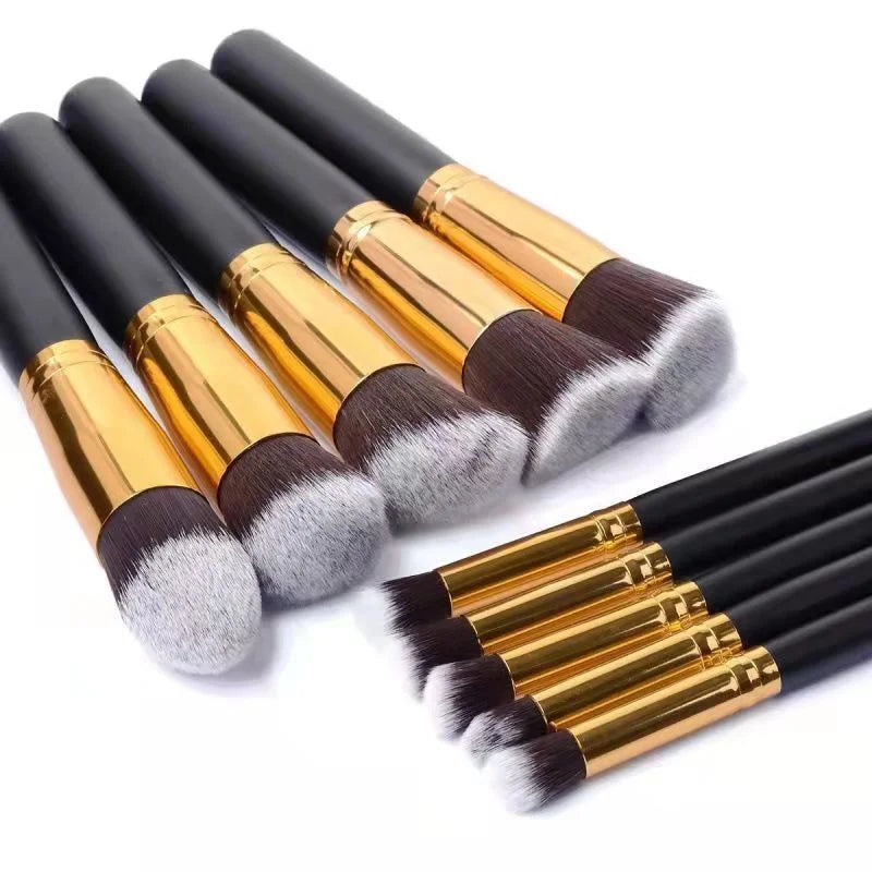10 Kit Professional Kabuki Contouring Smoke Makeup Brushes