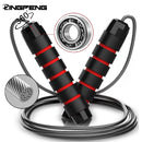 With Ball Bearings Adjustable Tangle-Free Speed Wire Jump Rope Workout with Foam Handles for Fitness Home Workouts and Slim Body