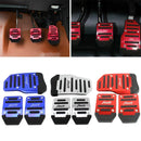 Aluminum Car Pedal Cover Set  Automatic Transmission & Gas Foot Covers in Red Silvery, Blue - Stylish Auto Interior Accessories