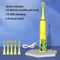 Children Electric Toothbrush Cartoon Kids With Replacement Head Ultrasonic  IPX7 Waterproof Rechargeable Sonic Toothbrush