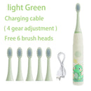 Children Electric Toothbrush Cartoon Kids With Replacement Head Ultrasonic  IPX7 Waterproof Rechargeable Sonic Toothbrush