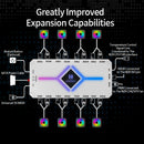 UPSIREN U-H8 5V 3PIN ARGB＆4PIN PWM HUB Computer Case Fan Light Synchronous Bottom magnetic design with Remote Control