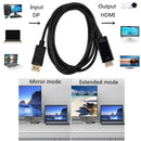 1.8M DisplayPort to HDMI-Compatible Cable 4K DP to HDMI Adapter Display Port Video Audio Converter for PC HDTV Projector Monitor
