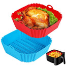 Silicone Air Fryer Pot Tray Food Safe Reusable Square BBQ Barbecue Pad Plate Airfryer Oven Baking Mold Basket Pan for Kitchen