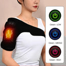 USB Electric Shoulder Brace Heated Knee Massager Vibration Massage Black Support Strap with Adjustable Three Levels of Heating