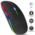 PHONEPACE Dual Mode Wireless Mouse 2.4G Bluetooth Rechargeable Silent LED Backlit Optical Mice for PC Laptop