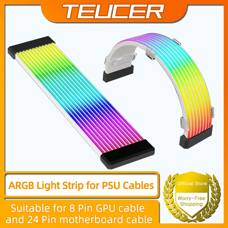 PC RGB Light Strip Suitable For Computer Power Supply ATX 24PIN GPU Video Card Cables And Case for 6Pin 8Pin 12Pin 16Pin 24Pin