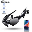 Toptrek Sports Stereo Wireless Bluetooth Cycling Sunglasses 5.0 Headset Phone Polarized Driving Sunglasses Riding Eyes Glasses