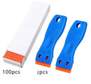 Plastic & Metal Razor Blade Scraper, Window Glass Cleaner, Vinyl Film & Adhesive Remover Tool for Car & Home