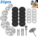 31pc Cutting Discs HSS Circular Saw Mini Drill Rotary Tool Multi-Size Blades for Cutting Metal, Wood, Stone, PVC