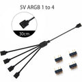 Sync Motherboard Cable 4PIN 12V RGB 3PIN 5V ARGB 1 to 2/1 to 3/1 to 4/1to 5 Extension line