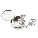 Portable car cigarette ashtray, random pattern, pocket ashtray with keychain, mini stainless steel