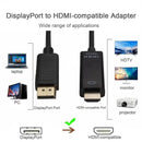 1.8M DisplayPort to HDMI-Compatible Cable 4K DP to HDMI Adapter Display Port Video Audio Converter for PC HDTV Projector Monitor