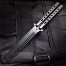 Pente dobrável de aço inoxidável, prática de treinamento, faca borboleta, pente, barba, bigode, salão de cabeleireiro, ferrament